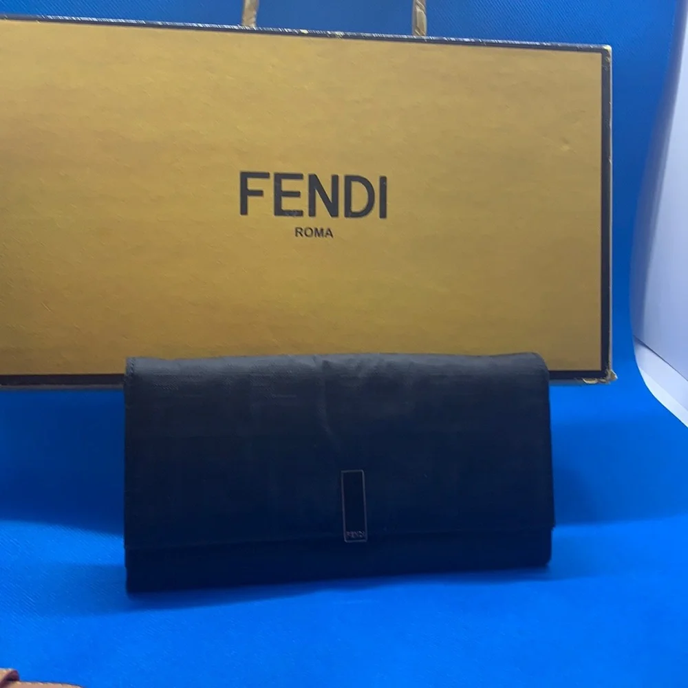 Vintage FENDI‎ Zucca canvas & leather Authentic serial #’s